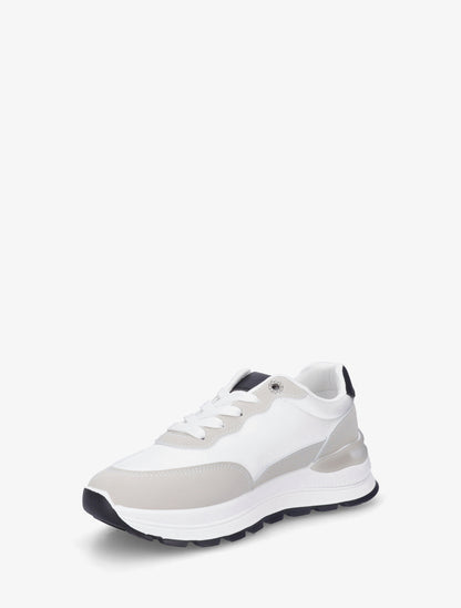 Baskets en simili et bandes contrastantes - Gris clair - 3