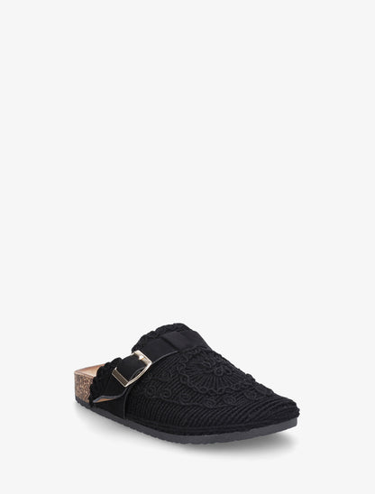 Mules fermées en macramé - Noir - 2