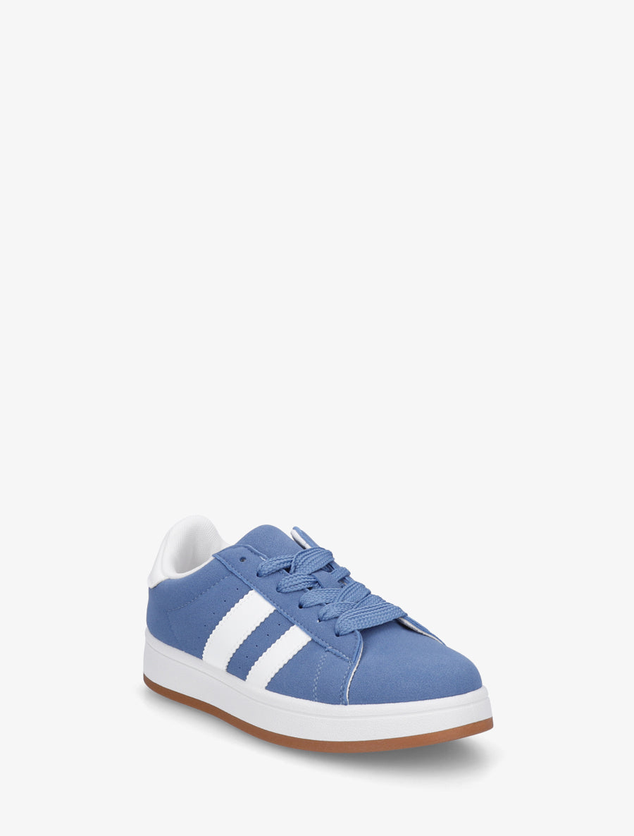 Sneakers plates à bandes contrastantes - Bleu - 2