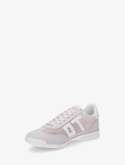 Sneakers bimatière floquées - Rose - 3