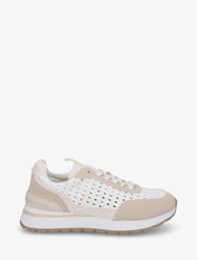 Sneakers à empiècement effet macramé - Beige - 1