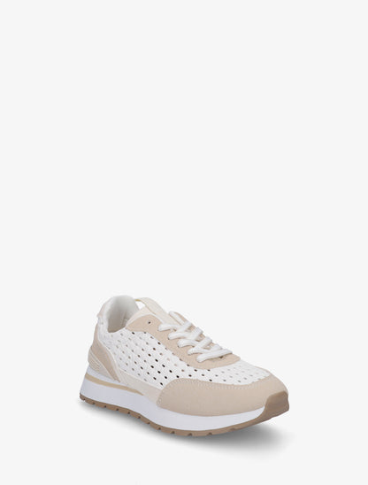 Sneakers à empiècement effet macramé - Beige - 2