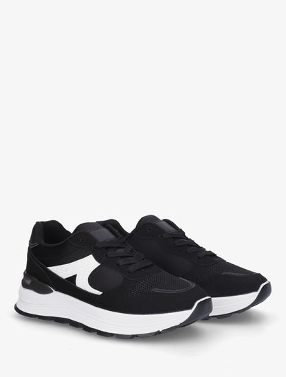 Sneakers en simili stylisés - Noir - 4