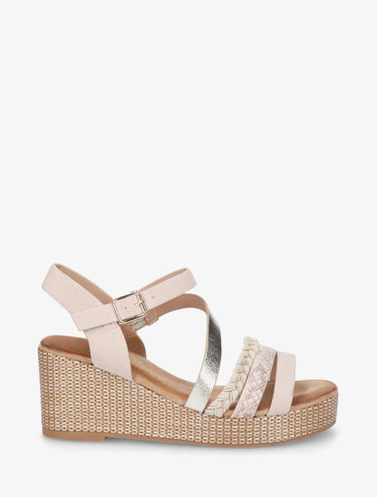 Sandales multibride fantaisie - Beige - 1