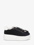 Sneakers en suédine à empiècement perles - Noir - 1