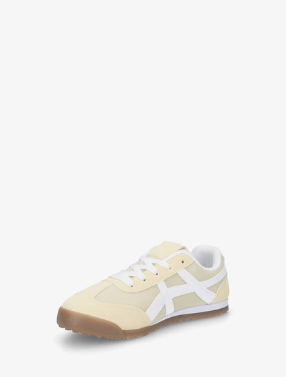 Baskets en tissu à empiècements simili - Jaune pastel - 3