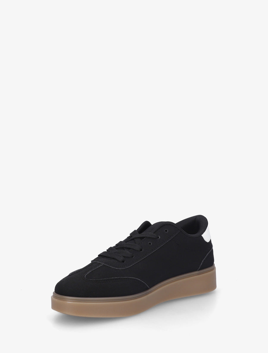 Sneakers en suédine à bandes contrastantes - Noir - 3