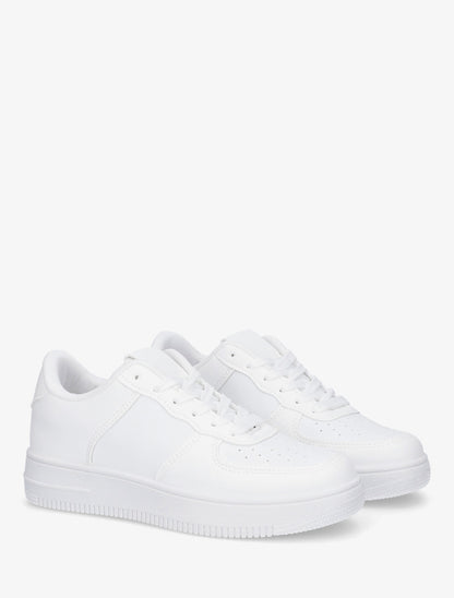 Baskets basiques en simili - Blanc - 4