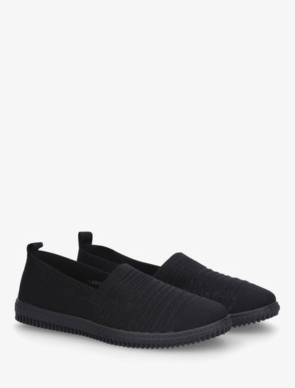 Slip-on en maille ajourée rayée - Noir - 4