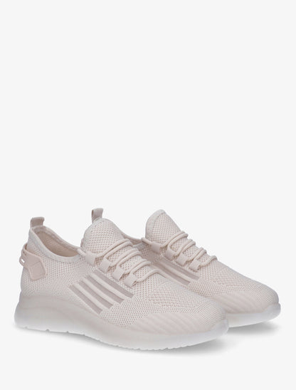 Baskets en tissu style running - Beige - 4