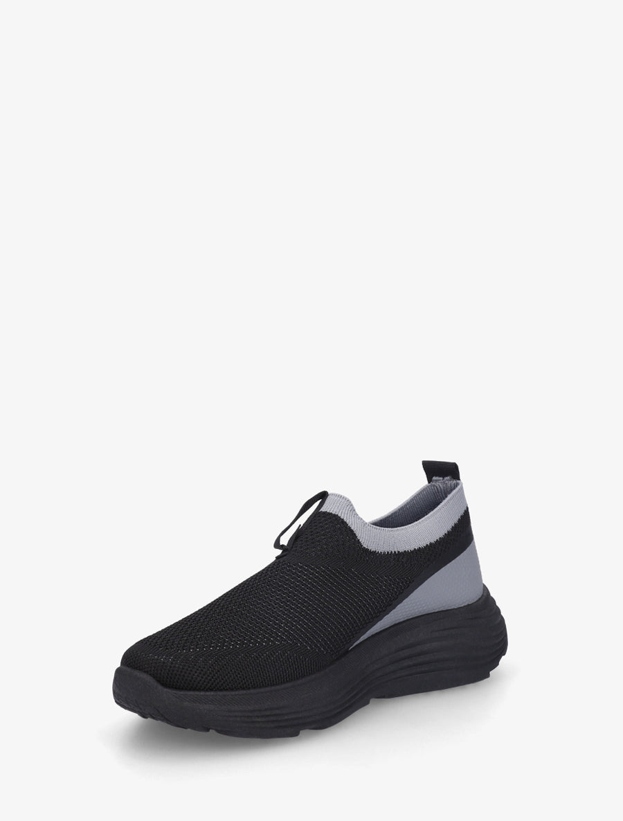 Baskets bicolore à enfiler - Noir - 3