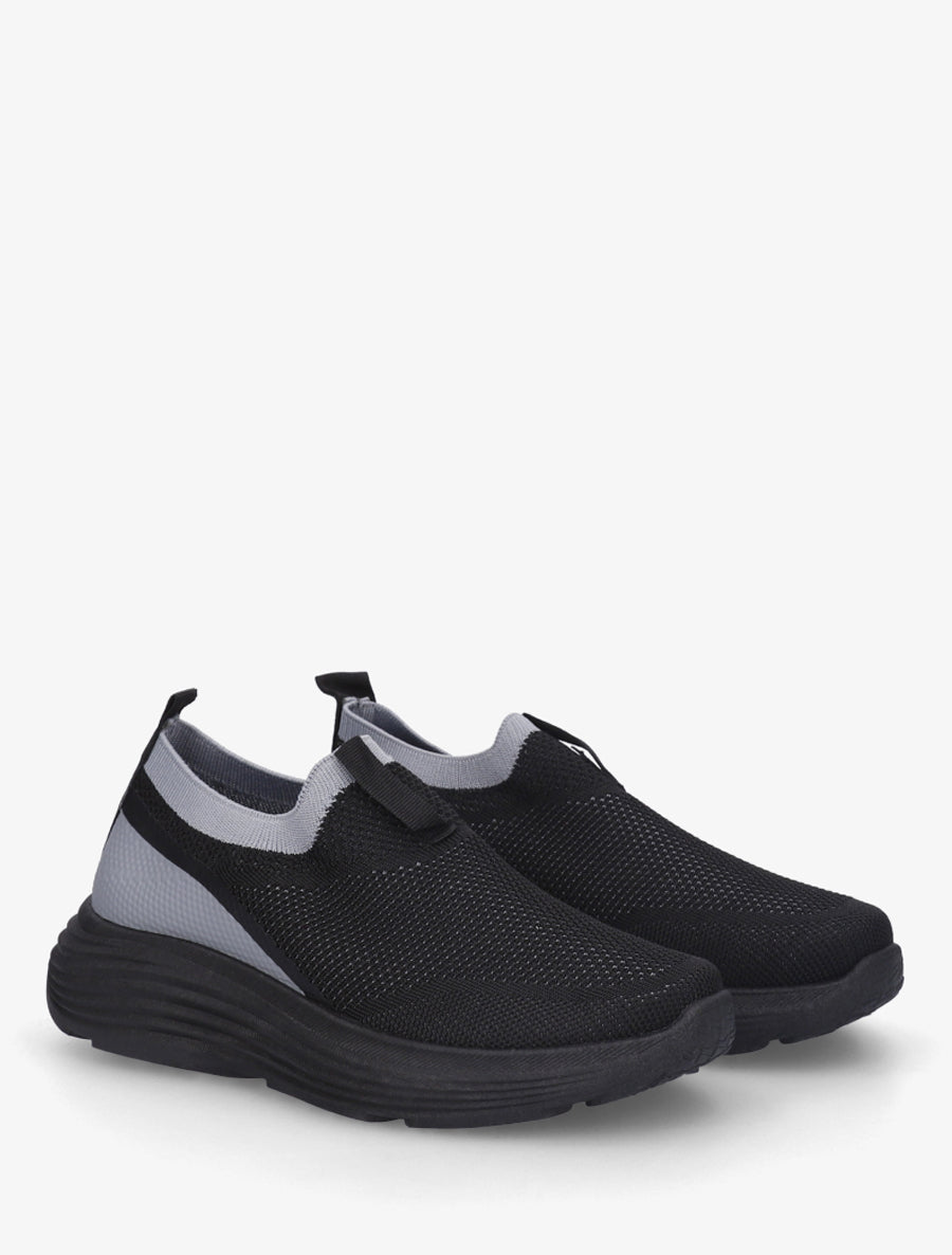 Baskets bicolore à enfiler - Noir - 4