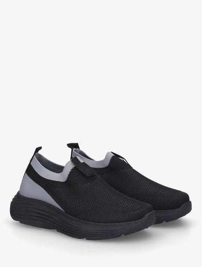 Baskets bicolore à enfiler - Noir - 4