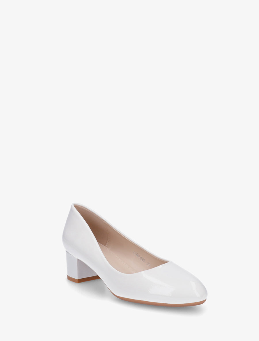 Escarpins unis à talon bloc - Blanc - 2