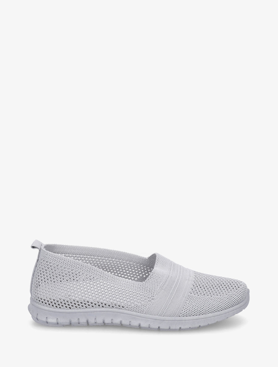 Slip-on en maille - Gris clair - 1