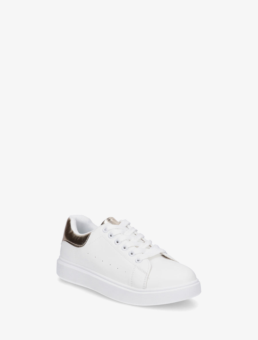 Sneakers basiques en simili - Or - 2