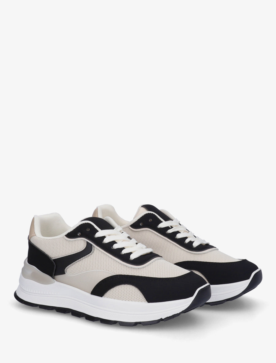 Baskets bimatière à semelle crantée - Noir - 4