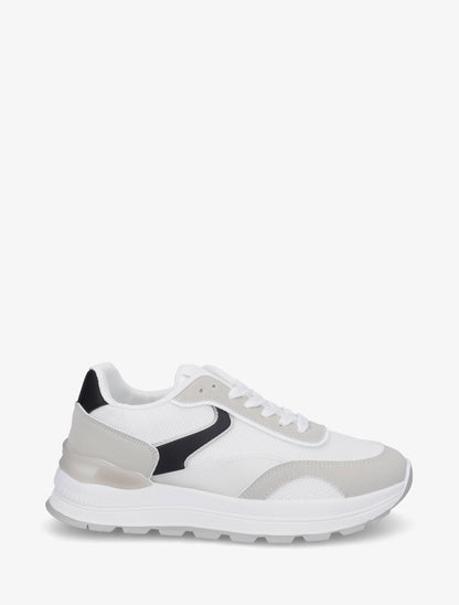 Baskets bimatière à semelle crantée - Blanc - 1