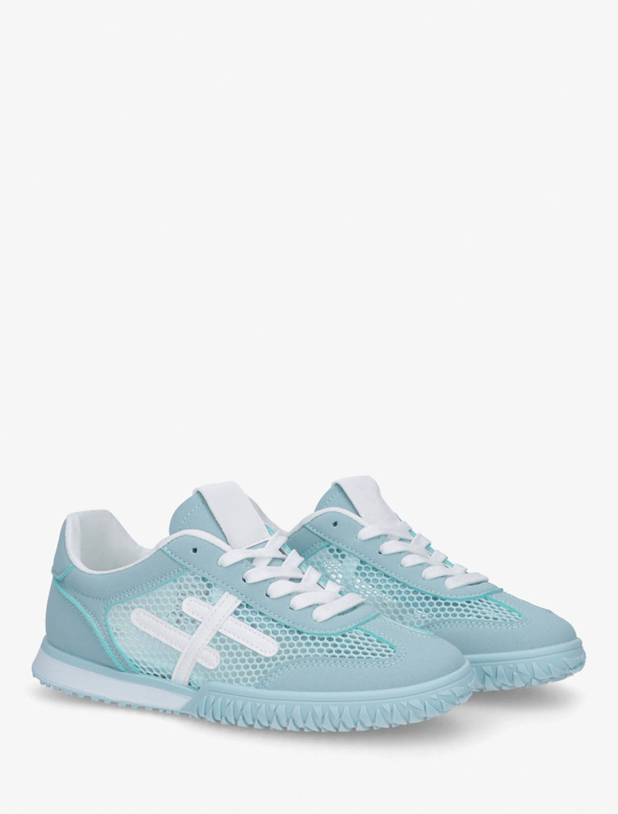 Zapatillas con bandas y tejido de panal - Azul cielo
