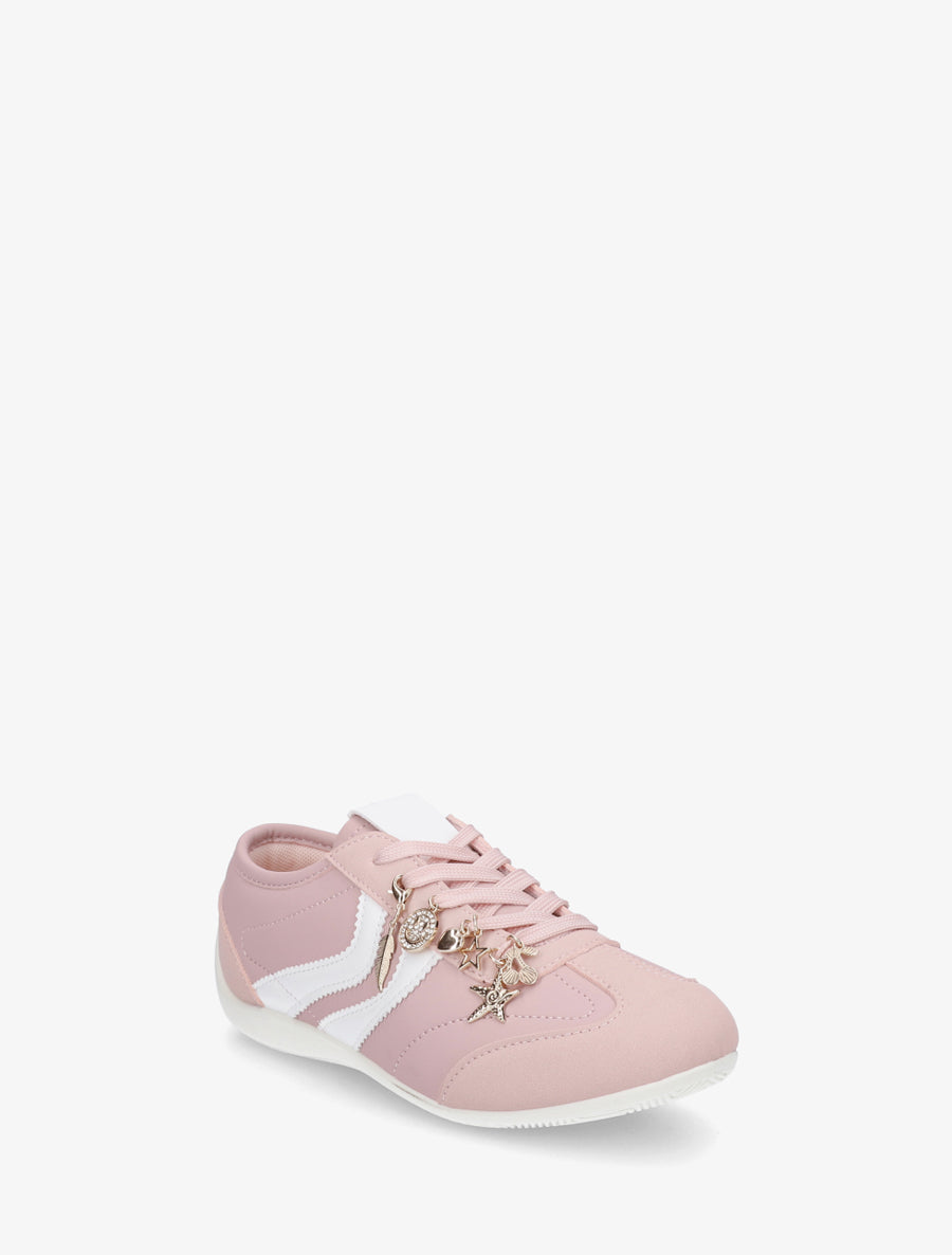 Sneakers à empiècement bijoux dépareillés - Rose - 2