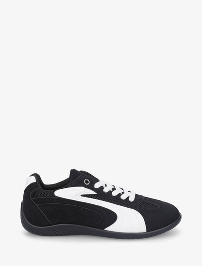 Sneakers en suédine à bandes contrastantes - Noir - 1