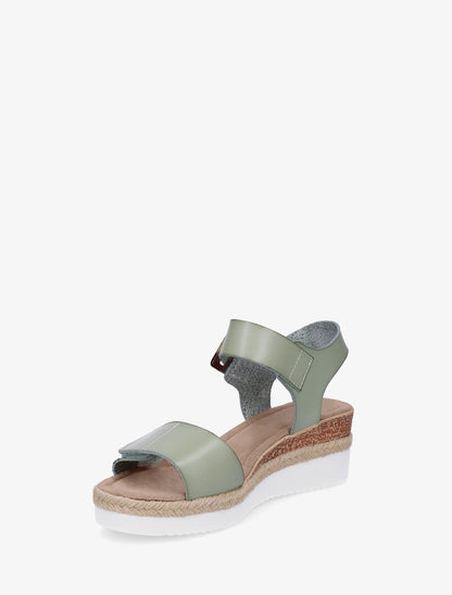 Sandales à scratch en simili - Vert d&