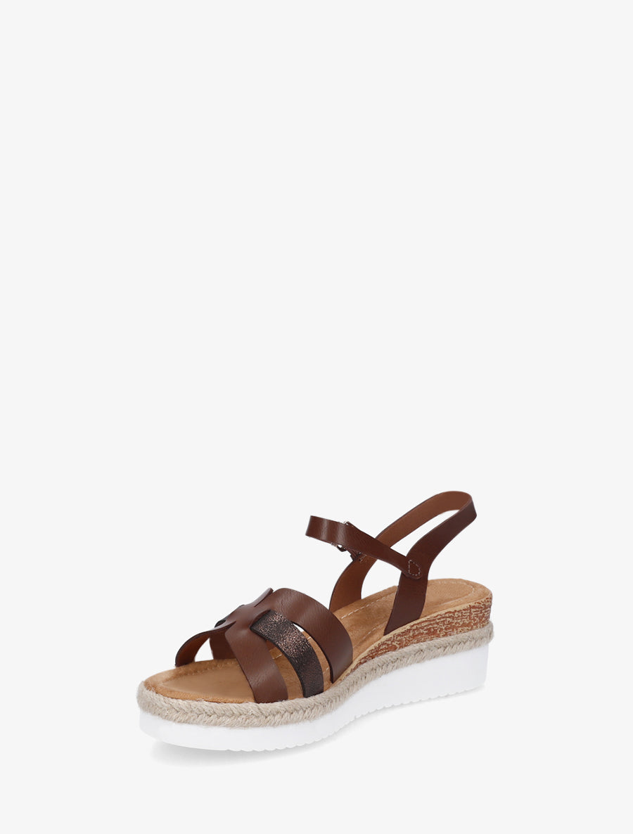 Sandales à semelle compensée ornée d&