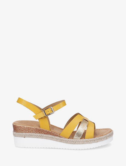 Sandales à semelle compensée ornée d&