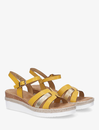 Sandales à semelle compensée ornée d&