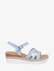 Sandales à semelle compensée ornée d&