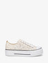 Sneakers à plateforme et sequins - Beige - 1