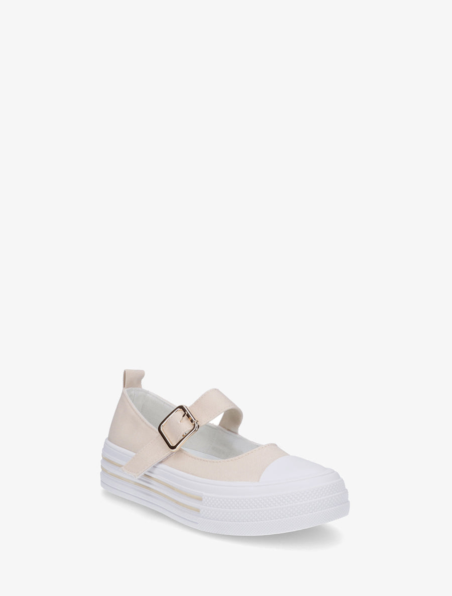 Ballerines style baskets à scratch - Beige - 2