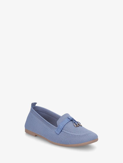 Mocassins en tissu à bijoux - Bleu clair - 2