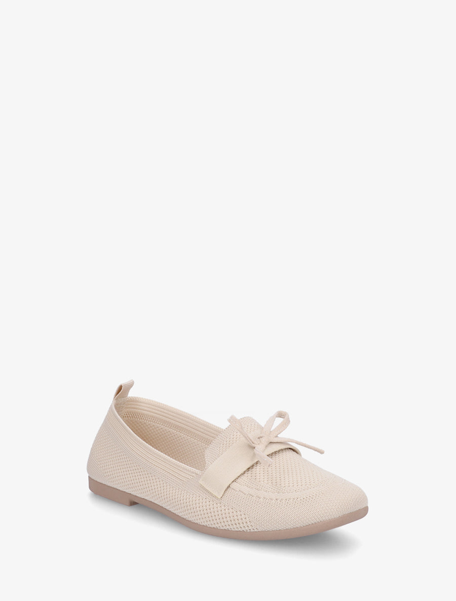 Mocassins en tissu à noeud - Beige - 2