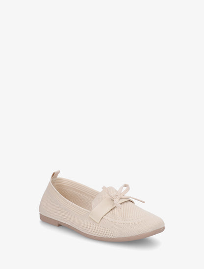 Mocassins en tissu à noeud - Beige - 2