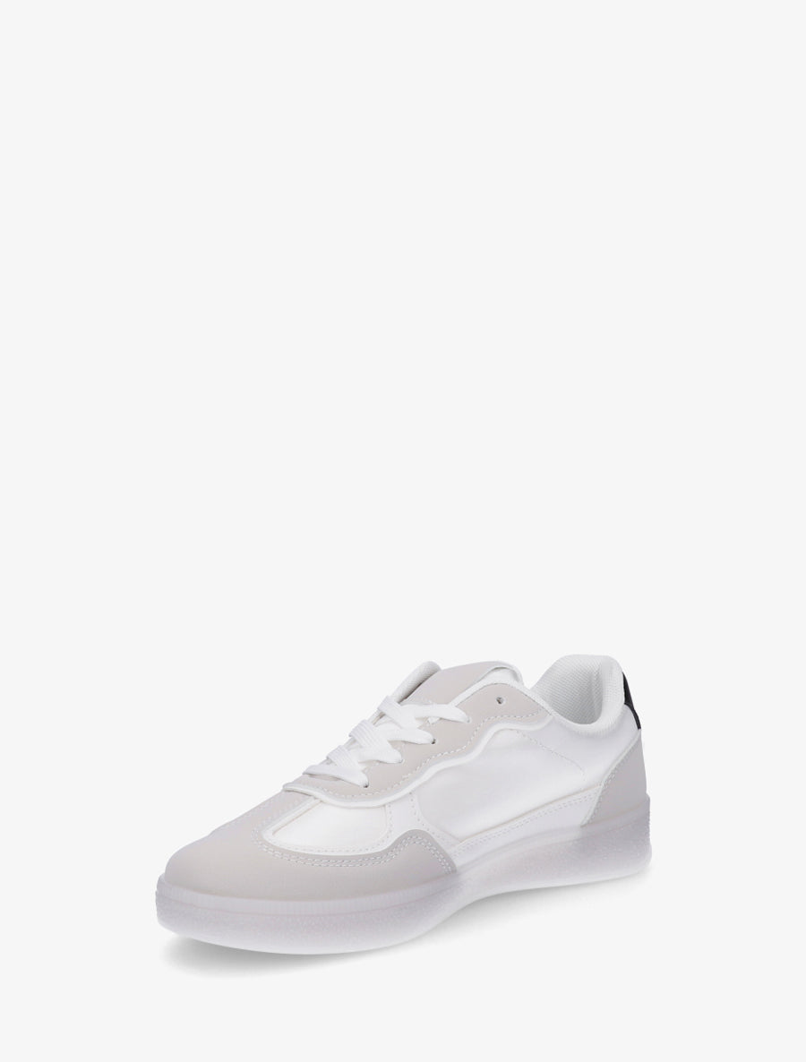 Sneakers à semelle caoutchouc coloré - Blanc - 3