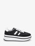 Sneakers à plateforme et empiècement effet nubuck - Noir - 1
