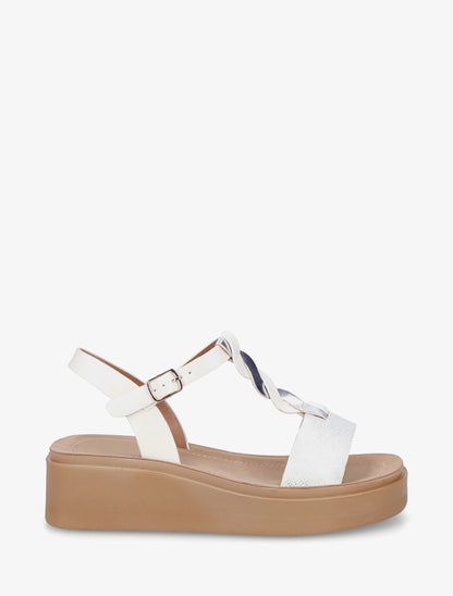 Sandales compenées à brides croisées - Blanc - 1