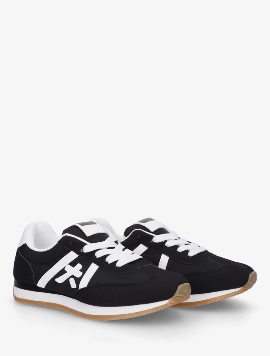 Baskets à empiècement graphique - Noir - 4