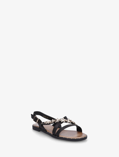 Nu-pieds cloutés à bijoux étoiles de mer - Noir - 2
