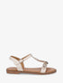 Nu-pieds en simili à empiècement métal - Beige - 1