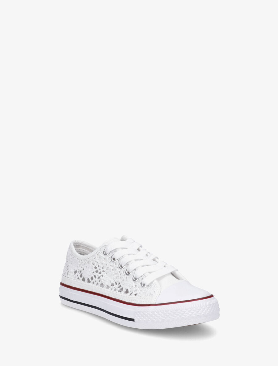 Tennis basses en dentelle - Blanc - 2