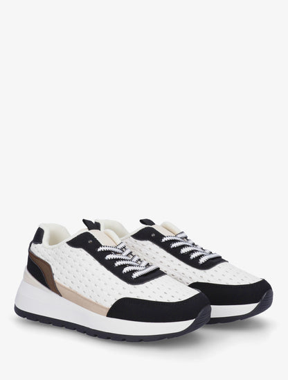 Baskets en simili effet tressé - Noir - 4