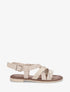 Sandales à brides croisées et irisées en simili - Beige - 1
