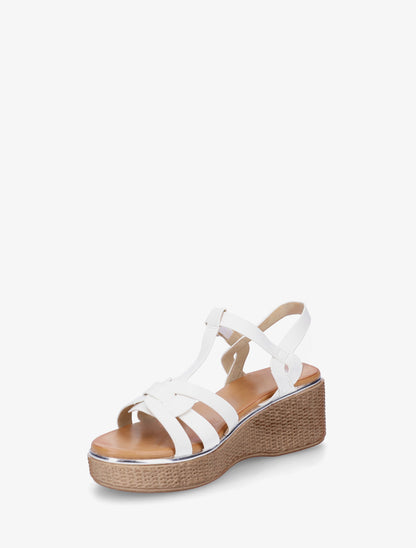 Sandales compensées style salomé - Blanc - 3