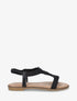 Nu-pieds tressés à cheville élastiquée - Noir - 1