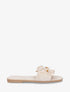 Mules en suédine à frange et noeud - Beige - 1