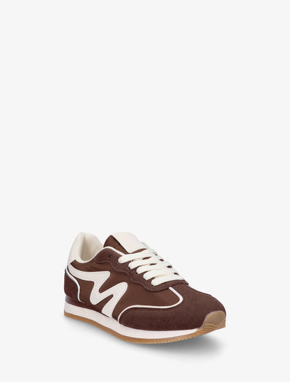 Sneakers à empiècement nubuck - Marron - 2