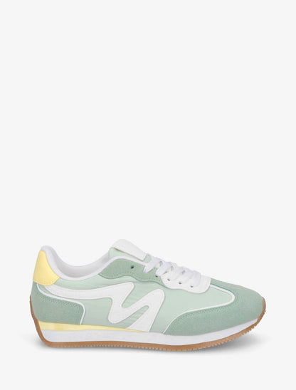 Zapatillas con inserciones de nobuk - Verde agua