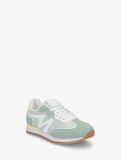Zapatillas con inserciones de nobuk - Verde agua